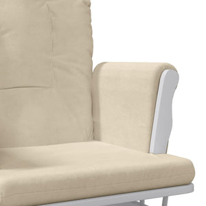 Schaukelsessel mit Hocker Cremeweiß