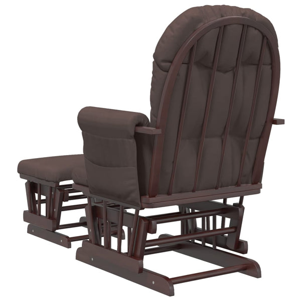 Schaukelsessel mit Hocker Braun Stoff