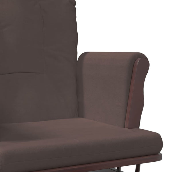 Schaukelsessel mit Hocker Braun Stoff