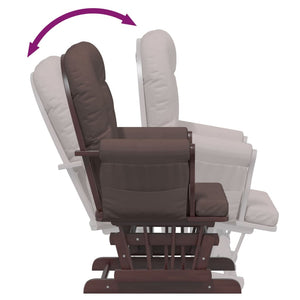 Schaukelsessel mit Hocker Braun Stoff