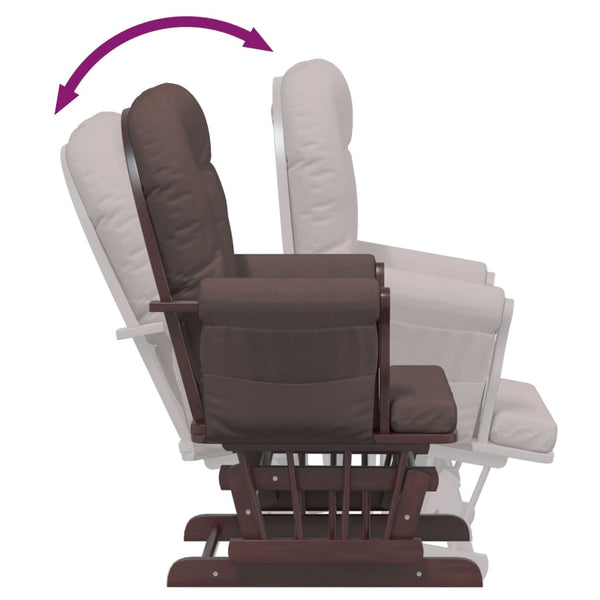 Schaukelsessel mit Hocker Braun Stoff