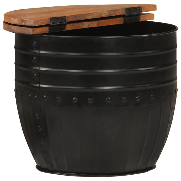 Schwarzer Couchtisch Altholz 50x39,5 cm