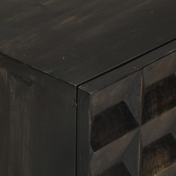 Schwarzes Sideboard Mango Massivholz 55x75 cm