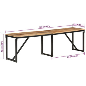 Sitzbank Mango Massivholz 160 cm