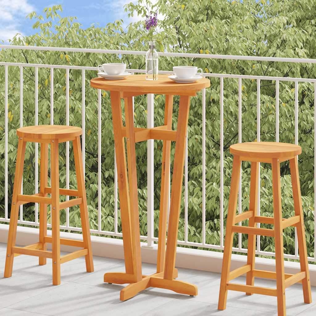 vidaXL Garden Bar Table Ø60x105 cm Solid Acacia Wood