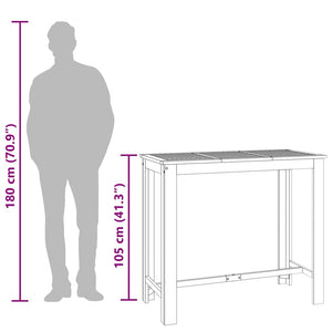 vidaXL Garden Bar Table 120x60x105 cm Solid Acacia Wood