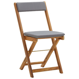 vidaXL 3-Piece Bistro Set Foldable with Cushions Solid Acacia Wood