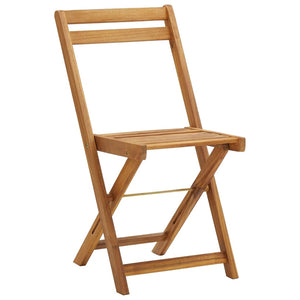 vidaXL 3-Piece Bistro Set Foldable with Cushions Solid Acacia Wood