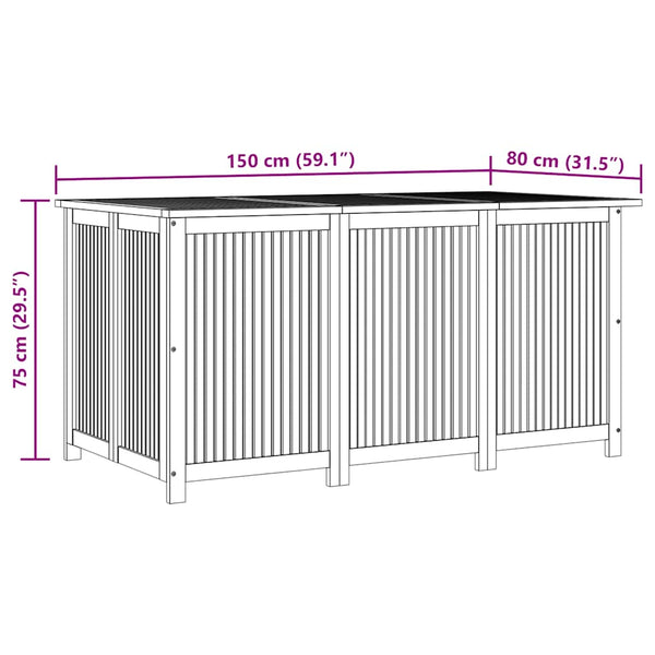 vidaXL Garden Storage Box 150x80x75 cm Solid Acacia Wood