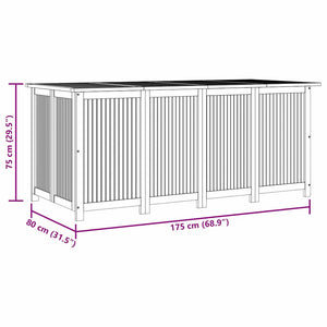 vidaXL Garden Storage Box 175x80x75 cm Solid Acacia Wood