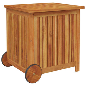 vidaXL Garden Storage Box with Wheels 60x50x58 cm Solid Acacia Wood