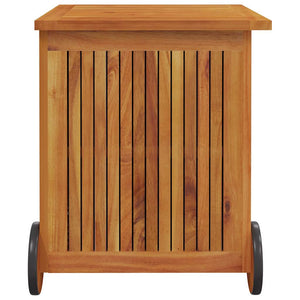 vidaXL Garden Storage Box with Wheels 60x50x58 cm Solid Acacia Wood