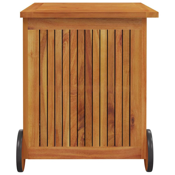 vidaXL Garden Storage Box with Wheels 60x50x58 cm Solid Acacia Wood