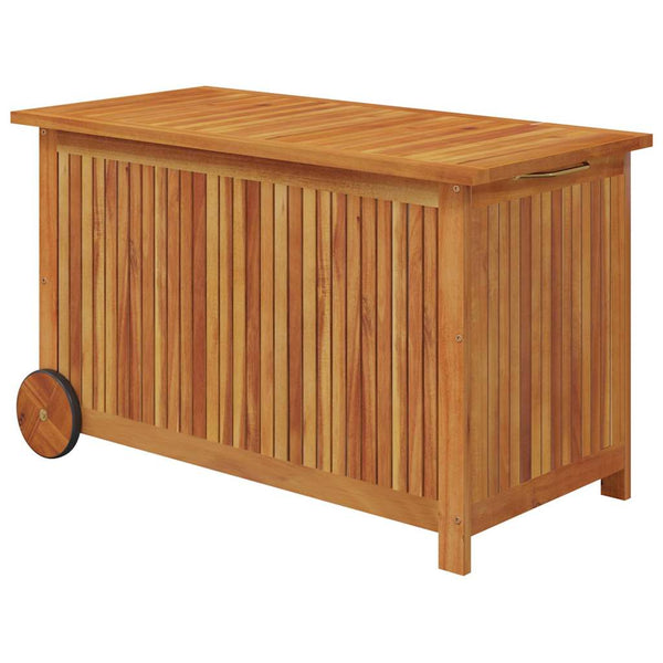 vidaXL Garden Storage Box with Wheels 90x50x58 cm Solid Acacia Wood