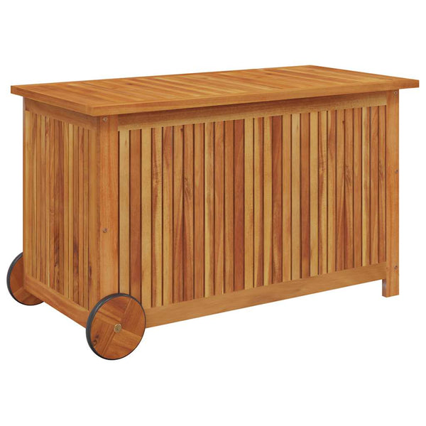 vidaXL Garden Storage Box with Wheels 90x50x58 cm Solid Acacia Wood