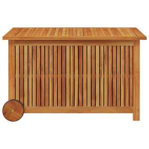 vidaXL Garden Storage Box with Wheels 90x50x58 cm Solid Acacia Wood