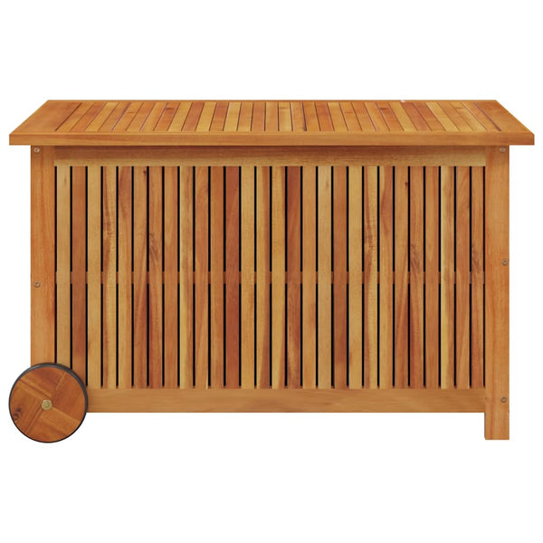 vidaXL Garden Storage Box with Wheels 90x50x58 cm Solid Acacia Wood