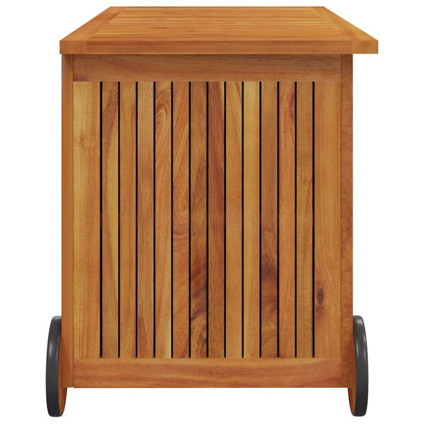 vidaXL Garden Storage Box with Wheels 90x50x58 cm Solid Acacia Wood