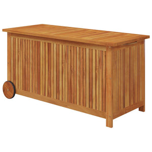 vidaXL Garden Storage Box with Wheels 113x50x58 cm Solid Acacia Wood