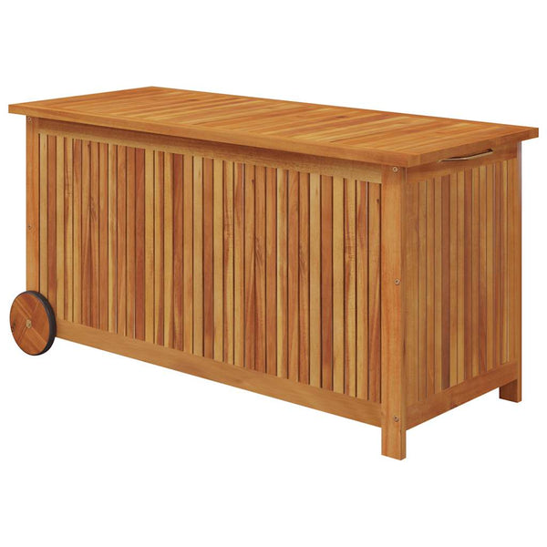 vidaXL Garden Storage Box with Wheels 113x50x58 cm Solid Acacia Wood