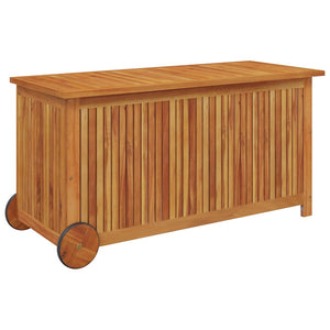 vidaXL Garden Storage Box with Wheels 113x50x58 cm Solid Acacia Wood