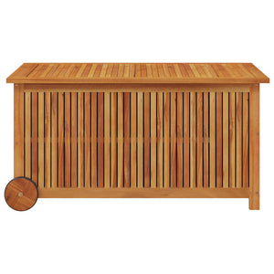 vidaXL Garden Storage Box with Wheels 113x50x58 cm Solid Acacia Wood