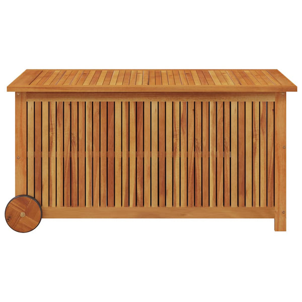 vidaXL Garden Storage Box with Wheels 113x50x58 cm Solid Acacia Wood