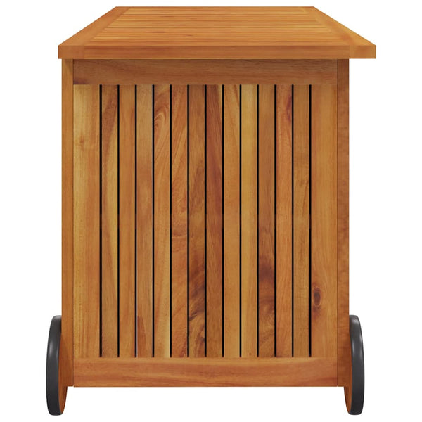 vidaXL Garden Storage Box with Wheels 113x50x58 cm Solid Acacia Wood