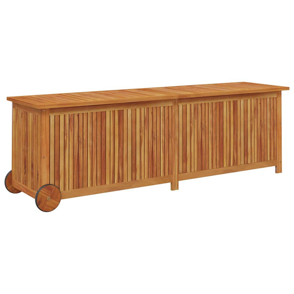 vidaXL Garden Storage Box with Wheels 150x50x58 cm Solid Acacia Wood