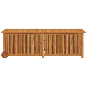 vidaXL Garden Storage Box with Wheels 150x50x58 cm Solid Acacia Wood