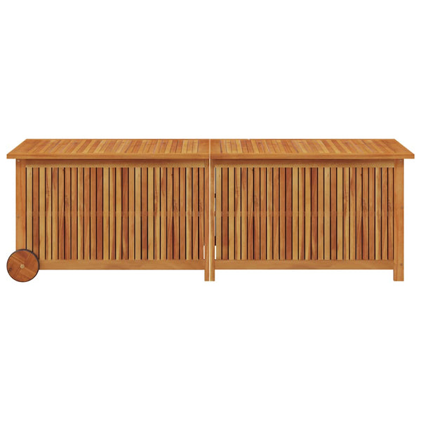 vidaXL Garden Storage Box with Wheels 150x50x58 cm Solid Acacia Wood