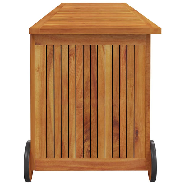 vidaXL Garden Storage Box with Wheels 150x50x58 cm Solid Acacia Wood