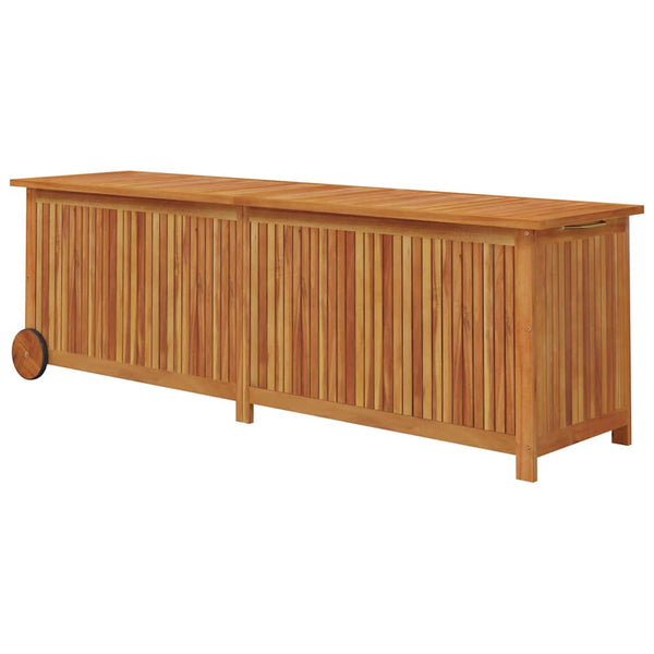 vidaXL Garden Storage Box with Wheels 150x50x58 cm Solid Acacia Wood