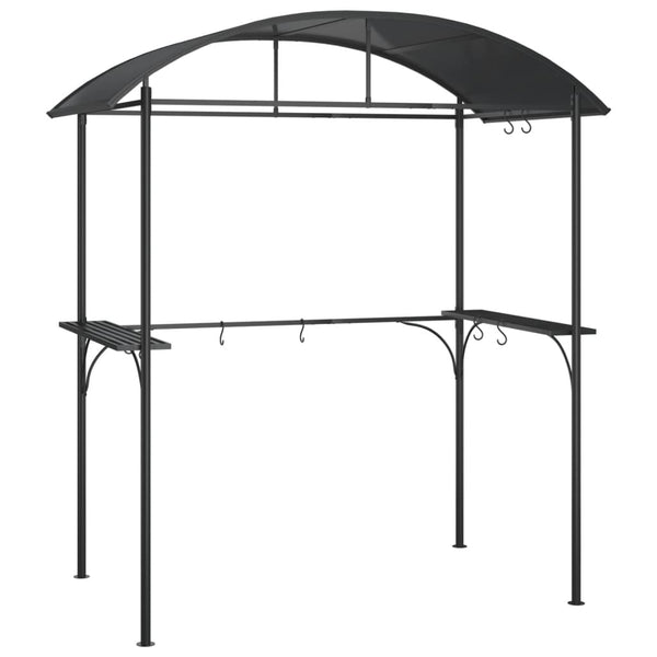Grillpavillon mit Seitenregalen Anthrazit