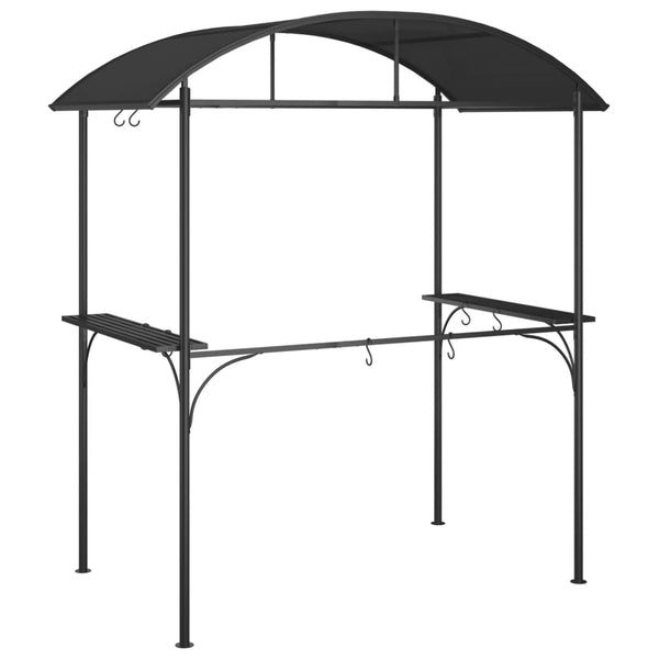 Grillpavillon mit Seitenregalen Anthrazit
