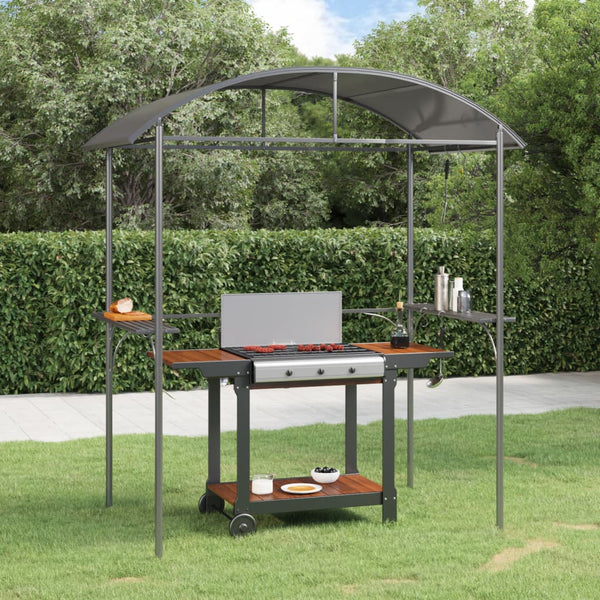 Grillpavillon mit Seitenregalen Anthrazit