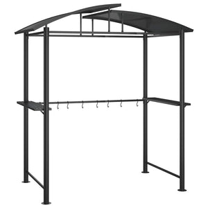 Grillpavillon mit Seitenregalen Anthrazit 210x114x230 cm