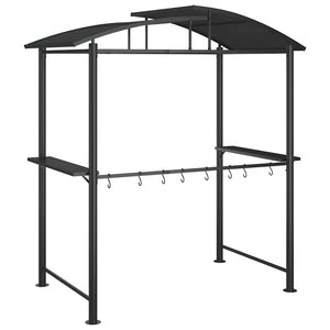 Grillpavillon mit Seitenregalen Anthrazit 210x114x230 cm