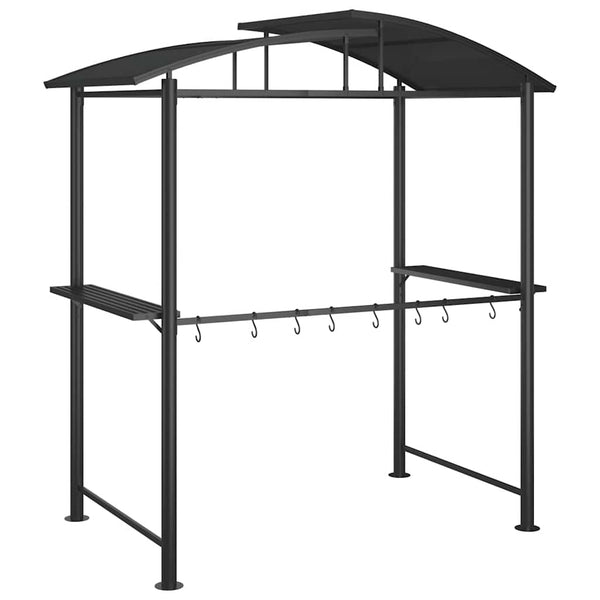 Grillpavillon mit Seitenregalen Anthrazit 210x114x230 cm