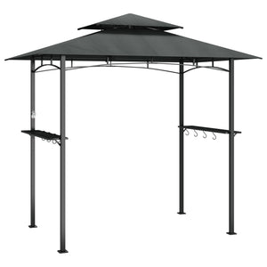 Grillpavillon mit Seitenregalen Anthrazit 240x150 cm