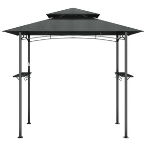 Grillpavillon mit Seitenregalen Anthrazit 240x150 cm