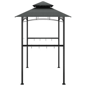 Grillpavillon mit Seitenregalen Anthrazit 240x150 cm