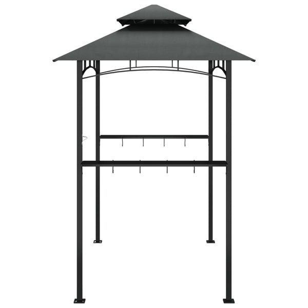 Grillpavillon mit Seitenregalen Anthrazit 240x150 cm