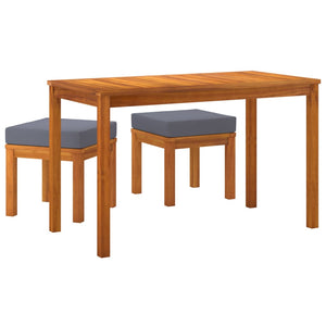 vidaXL 3-Piece Garden Dining Set with Cushions Solid Acacia Wood