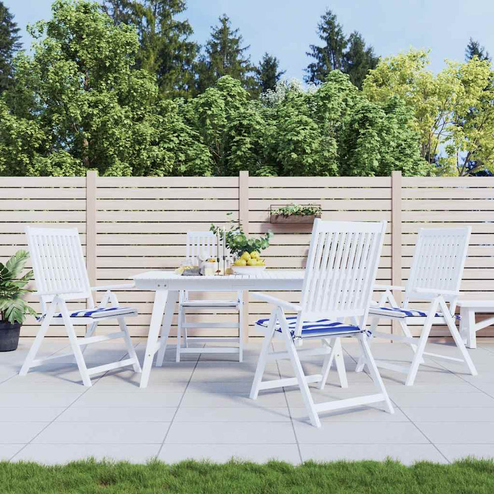vidaXL Garden Chair Cushions 4 pcs Blue & White Striped 50x50x4cm Fabric