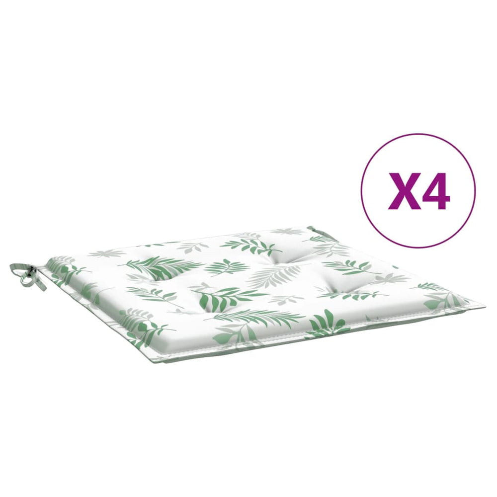 vidaXL Chair Cushions 4 pcs. Leaf Pattern 50x50x4 cm Fabric