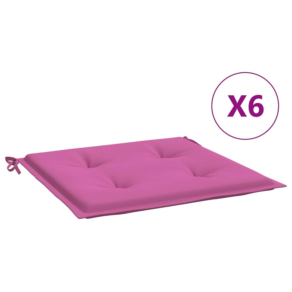 vidaXL Garden Chair Cushions 6 pcs Pink 50x50x4 cm Fabric