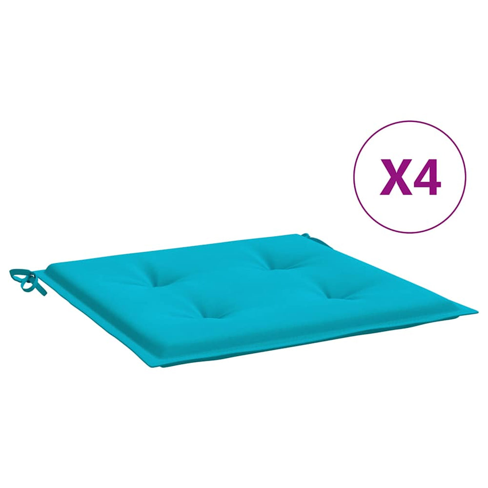 vidaXL Garden Chair Cushions 4 pcs Turquoise 50x50x4 cm Fabric