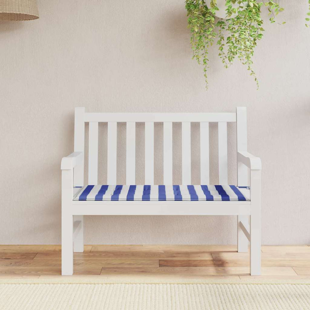 vidaXL Garden Bench Cushion Blue & White Striped 120x50x4 cm Oxford Fabric