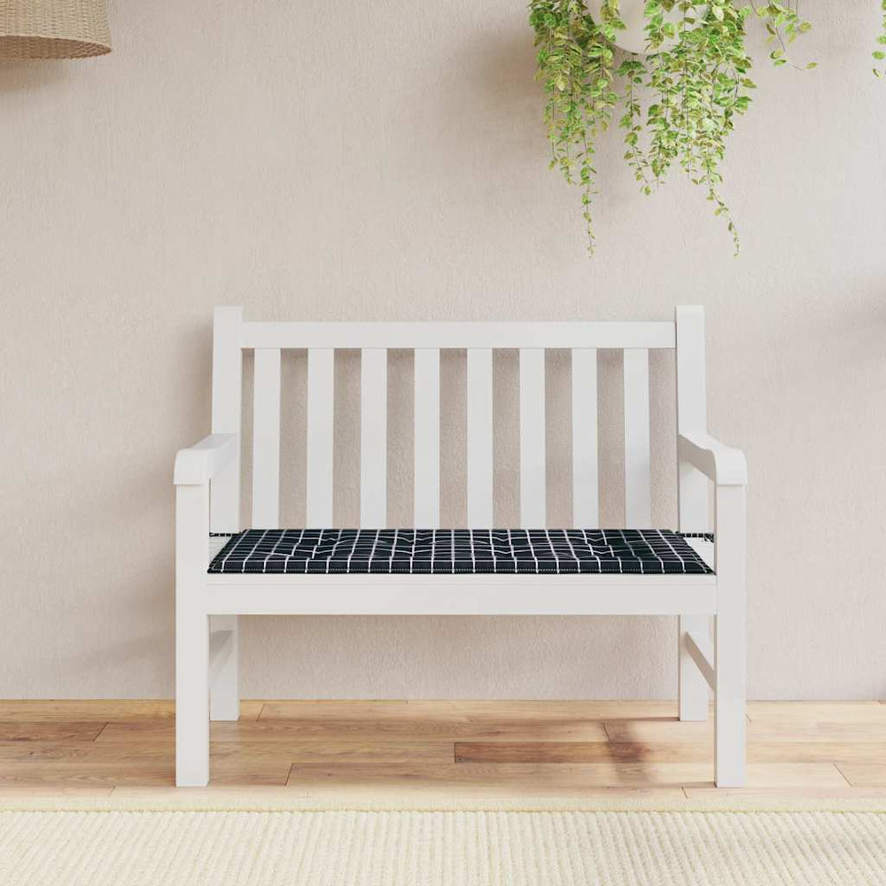vidaXL Garden Bench Cushion Black Checkered 120x50x4 cm Oxford Fabric